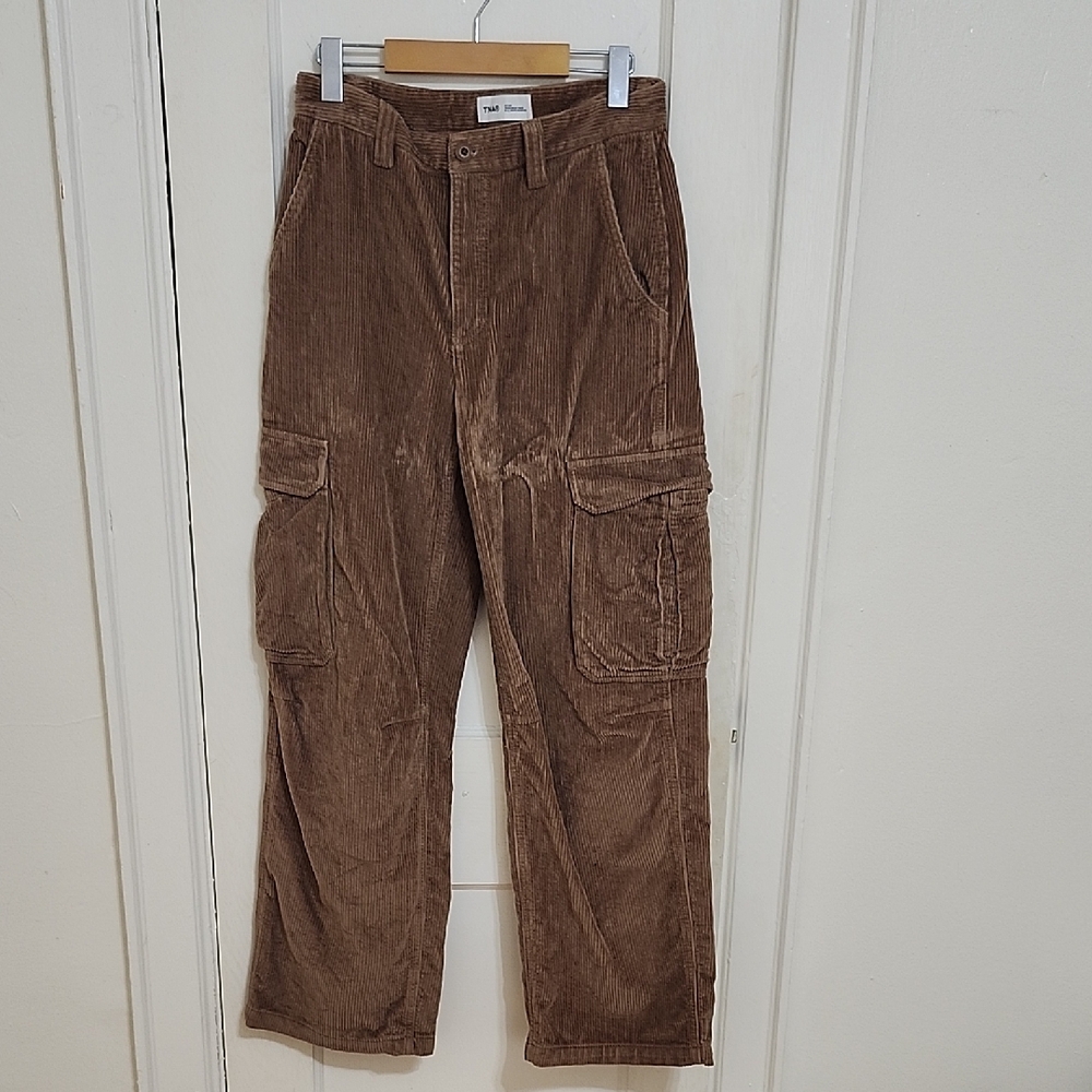 TNA Aritzia brown corduroy cargo pants